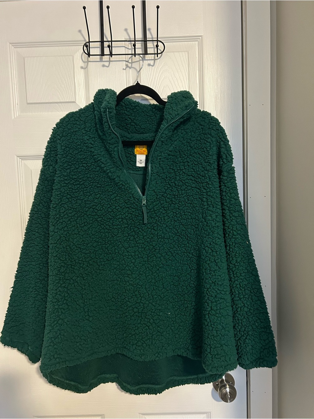 Ruby Rd. Deep Green Sherpa Half-Zip Pullover